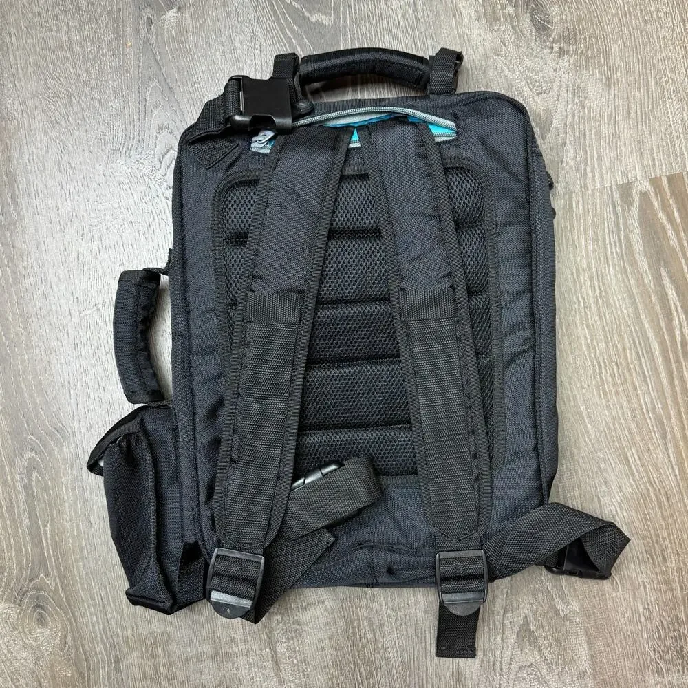 Diaper Dude Black Backpack Diaper Bag Messenger Changing Pad Multi Pocket
